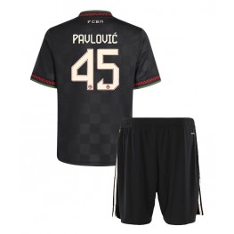 Bayern Munich Aleksandar Pavlovic #45 Derde tenue Kids 2025-26 Korte Mouw (+ Korte broeken)
