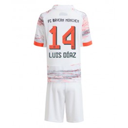 Bayern Munich Luis Diaz #14 Uit tenue Kids 2025-26 Korte Mouw (+ Korte broeken)