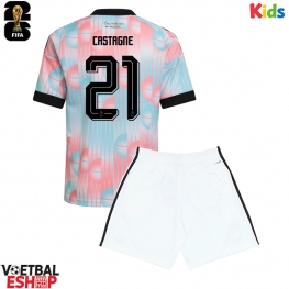 België Timothy Castagne #21 Uit tenue Kids WK 2026 Korte Mouw (+ Korte broeken)