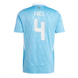 België Wout Faes #4 Uit tenue EK 2024 Korte Mouw
