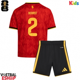België Zeno Debast #2 Thuis tenue Kids WK 2026 Korte Mouw (+ Korte broeken)