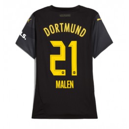 Borussia Dortmund Donyell Malen #21 Uit tenue Dames 2024-25 Korte Mouw