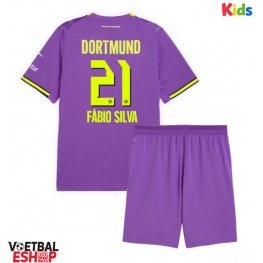 Borussia Dortmund Fabio Silva #21 Derde tenue Kids 2026-27 Korte Mouw (+ Korte broeken)
