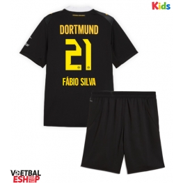 Borussia Dortmund Fabio Silva #21 Uit tenue Kids 2026-27 Korte Mouw (+ Korte broeken)