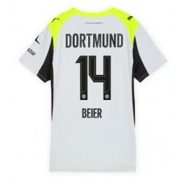 Borussia Dortmund Maximilian Beier #14 Uit tenue Dames 2025-26 Korte Mouw Borussia Dortmund Maximilian Beier #14 Uit tenue Dames 2025-26 Korte Mouw