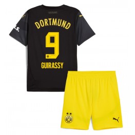 Borussia Dortmund Serhou Guirassy #9 Uit tenue Kids 2024-25 Korte Mouw (+ Korte broeken)