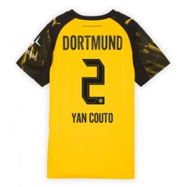 Borussia Dortmund Yan Couto #2 Thuis tenue Dames 2025-26 Korte Mouw Borussia Dortmund Yan Couto #2 Thuis tenue Dames 2025-26 Korte Mouw