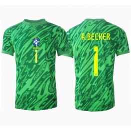 Brazilië Alisson Becker #1 Keeper Thuis tenue Copa America 2024 Korte Mouw