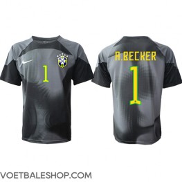 Brazilië Alisson Becker #1 Keeper Thuis tenue WK 2022 Korte Mouw