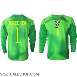 Brazilië Alisson Becker #1 Keeper Uit tenue WK 2022 Lange Mouw