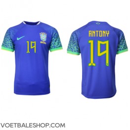 Brazilië Antony #19 Uit tenue WK 2022 Korte Mouw