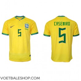 Brazilië Casemiro #5 Thuis tenue WK 2022 Korte Mouw