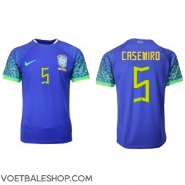 Brazilië Casemiro #5 Uit tenue WK 2022 Korte Mouw