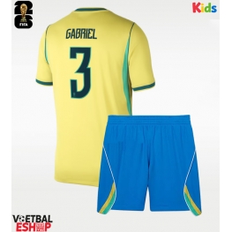 Brazilië Gabriel Magalhaes #3 Thuis tenue Kids WK 2026 Korte Mouw (+ Korte broeken)