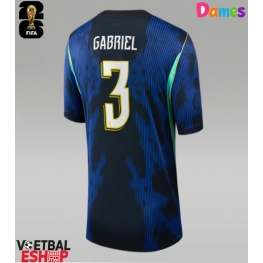 Brazilië Gabriel Magalhaes #3 Uit tenue Dames WK 2026 Korte Mouw