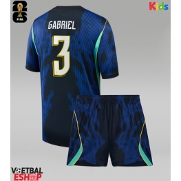Brazilië Gabriel Magalhaes #3 Uit tenue Kids WK 2026 Korte Mouw (+ Korte broeken)