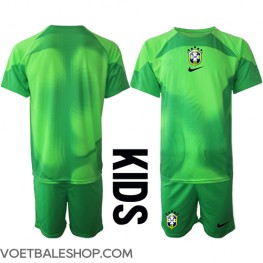 Brazilië Keeper Uit tenue Kids WK 2022 Korte Mouw (+ Korte broeken)