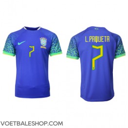Brazilië Lucas Paqueta #7 Uit tenue WK 2022 Korte Mouw