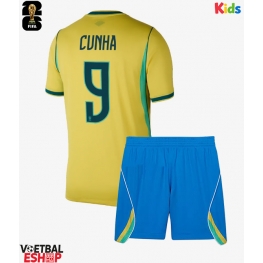 Brazilië Matheus Cunha #9 Thuis tenue Kids WK 2026 Korte Mouw (+ Korte broeken)