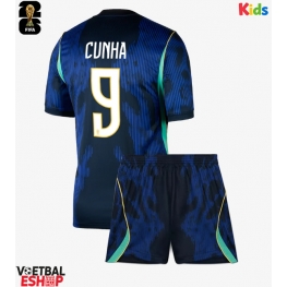 Brazilië Matheus Cunha #9 Uit tenue Kids WK 2026 Korte Mouw (+ Korte broeken)