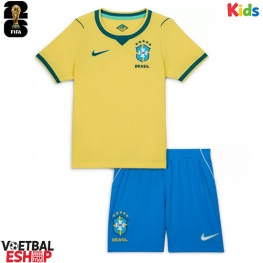 Brazilië Thuis tenue Kids WK 2026 Korte Mouw (+ Korte broeken)
