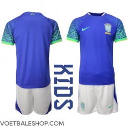 Brazilië Uit tenue Kids WK 2022 Korte Mouw (+ Korte broeken)