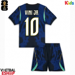 Brazilië Vinicius Junior #10 Uit tenue Kids WK 2026 Korte Mouw (+ Korte broeken)