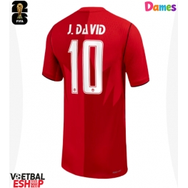 Canada Jonathan David #10 Thuis tenue Dames WK 2026 Korte Mouw