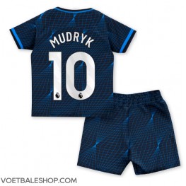 Chelsea Mykhailo Mudryk #10 Uit tenue Kids 2023-24 Korte Mouw (+ Korte broeken)