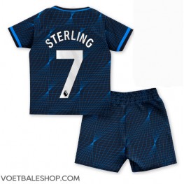 Chelsea Raheem Sterling #7 Uit tenue Kids 2023-24 Korte Mouw (+ Korte broeken)