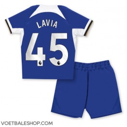 Chelsea Romeo Lavia #45 Thuis tenue Kids 2023-24 Korte Mouw (+ Korte broeken)