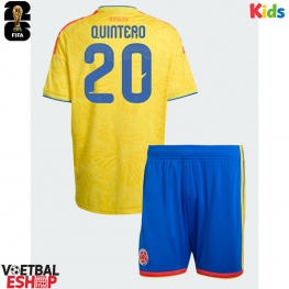 Colombia Juan Fernando Quintero #20 Thuis tenue Kids WK 2026 Korte Mouw (+ Korte broeken)