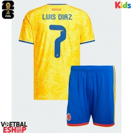 Colombia Luis Diaz #7 Thuis tenue Kids WK 2026 Korte Mouw (+ Korte broeken)