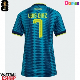 Colombia Luis Diaz #7 Uit tenue Dames WK 2026 Korte Mouw