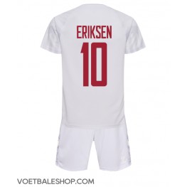 Denemarken Christian Eriksen #10 Uit tenue Kids WK 2022 Korte Mouw (+ Korte broeken)