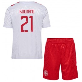 Denemarken Morten Hjulmand #21 Uit tenue Kids EK 2024 Korte Mouw (+ Korte broeken)