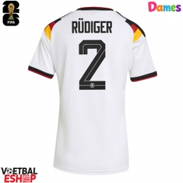 Duitsland Antonio Rudiger #2 Thuis tenue Dames WK 2026 Korte Mouw