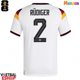 Duitsland Antonio Rudiger #2 Thuis tenue WK 2026 Korte Mouw