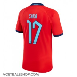 Engeland Bukayo Saka #17 Uit tenue WK 2022 Korte Mouw