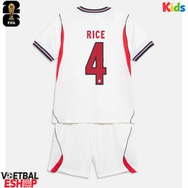 Engeland Declan Rice #4 Thuis tenue Kids WK 2026 Korte Mouw (+ Korte broeken)