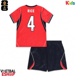 Engeland Declan Rice #4 Uit tenue Kids WK 2026 Korte Mouw (+ Korte broeken)