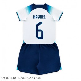 Engeland Harry Maguire #6 Thuis tenue Kids WK 2022 Korte Mouw (+ Korte broeken)
