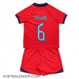 Engeland Harry Maguire #6 Uit tenue Kids WK 2022 Korte Mouw (+ Korte broeken)
