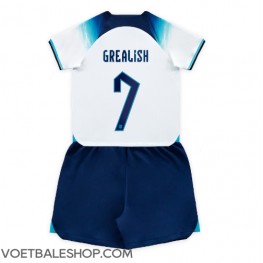 Engeland Jack Grealish #7 Thuis tenue Kids WK 2022 Korte Mouw (+ Korte broeken)