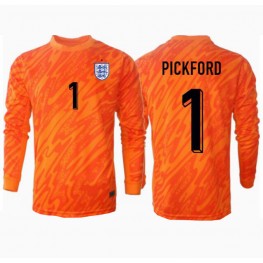 Engeland Jordan Pickford #1 Keeper Thuis tenue EK 2024 Lange Mouw