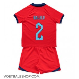 Engeland Kyle Walker #2 Uit tenue Kids WK 2022 Korte Mouw (+ Korte broeken)