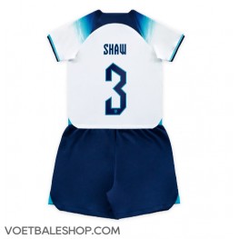 Engeland Luke Shaw #3 Thuis tenue Kids WK 2022 Korte Mouw (+ Korte broeken)