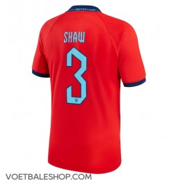 Engeland Luke Shaw #3 Uit tenue WK 2022 Korte Mouw