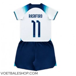 Engeland Marcus Rashford #11 Thuis tenue Kids WK 2022 Korte Mouw (+ Korte broeken)