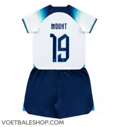 Engeland Mason Mount #19 Thuis tenue Kids WK 2022 Korte Mouw (+ Korte broeken)